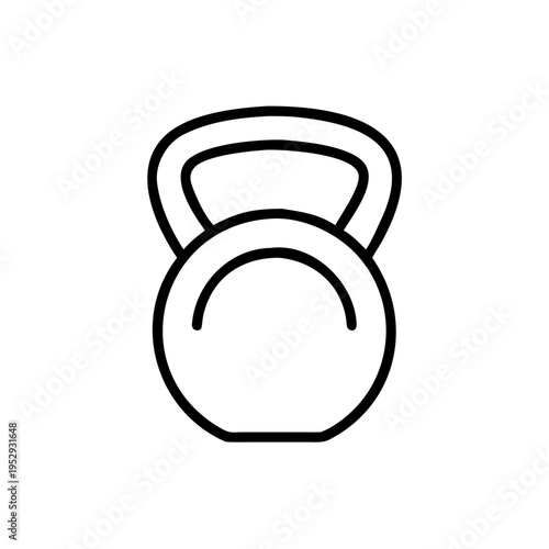 Kettlebell weight icon representing strength training and fitness gear on transparent background
