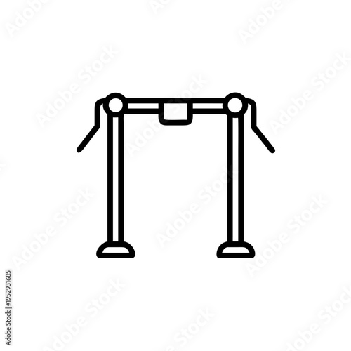 Gymnastics horizontal bar icon for fitness training sports equipment outline vector illustration