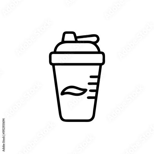 Shaker bottle icon for protein shake, fitness and nutrition accessory