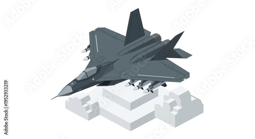 Gray Military Fighter Jet Aircraft Model.