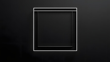 A white square outline on a dark background