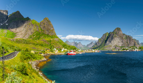 View of Reine on the Lofoten Islands in Norway
