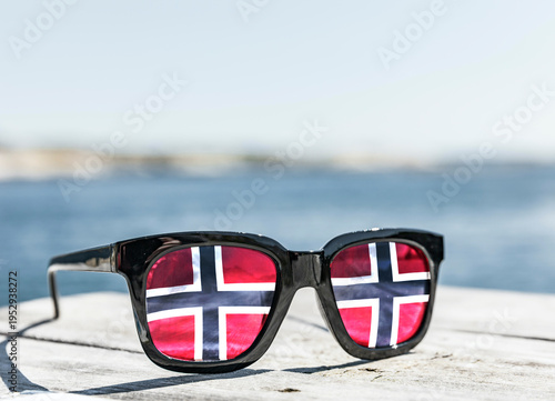 Sunglasses with Norwegian flag