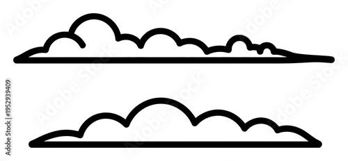 Cloud Shapes Black Silhouette Vector Illustration