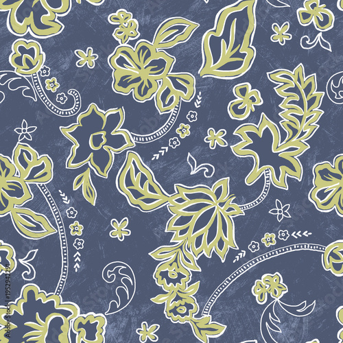 seamless abstract big floral mix daisy ditsy print pattern for textile and fashion use