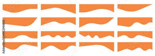 Website separator forms with flowing wave curves creates elegant website banner design.  Clean vector banner with curved divider lines for website headers and footers