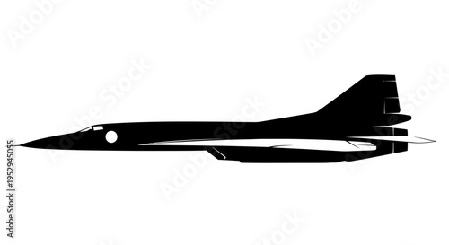 Silhouette of a modern jet fighter aircraft in profile on a white background.