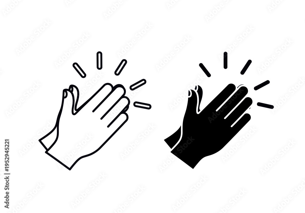 Obraz premium Two hands are high fiving with dynamic lines around them in a celebratory gesture.