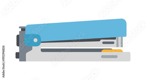 blue office stapler on white background
