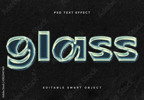 Grunge Transparent Glass Text Effect Mockup
