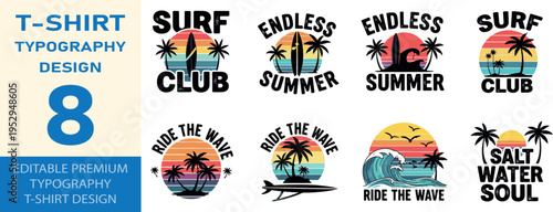 Salt water soul typography summer beach t-shirt design