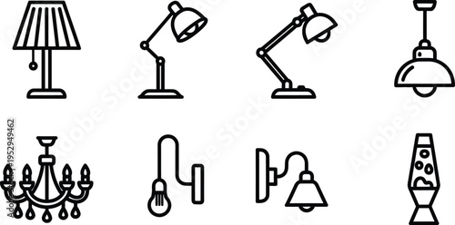 A collection of various lamp and lighting fixtures