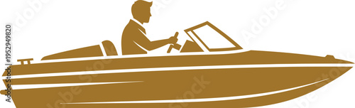 A man driving a boat on the water