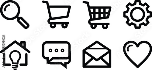 E commerce and communication icons set