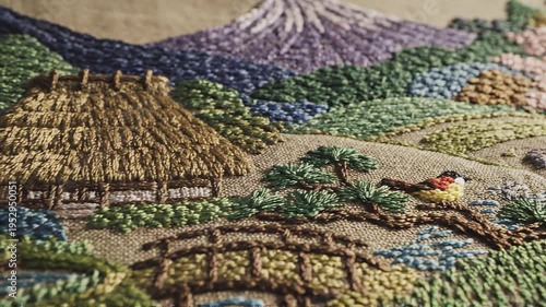 茅葺き屋根や棚田のある日本の田舎の風景