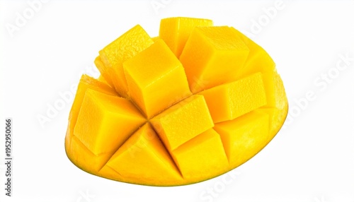 sliced mango isolated on white background