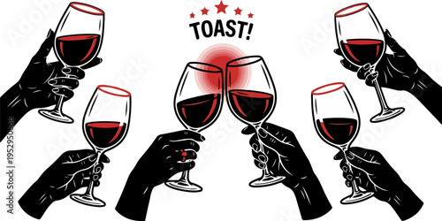 Thumbs Up and Celebration Hands Silhouette Set