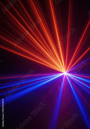 Dynamic background displaying a spectrum of intense colorful light waves emanating from a central point creating a powerful visual rhythm, spectrum, abstract, bright