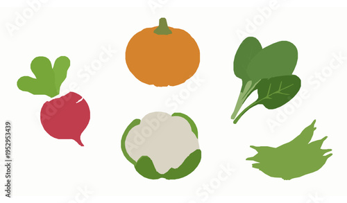 3D Fresh Vegetables Vector Illustration Collection Cartoon Style on White Background