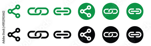 Chain link logos in green and black
