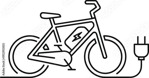 Electric bicycle vector illustration with rechargeable battery and eco friendly mobilityElectric bicycle vector illustration with rechargeable battery and eco friendly mobility