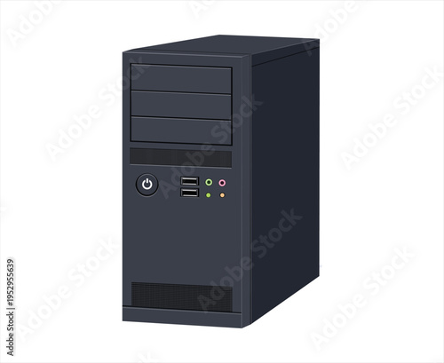 Simple Black Desktop Computer Tower PC Case