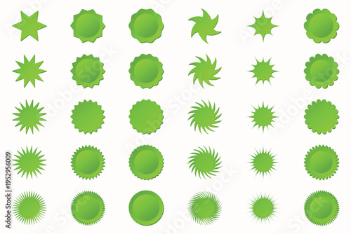 Collection of various green spiny fruits or vegetables