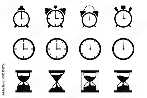 Collection of various clock and time icons