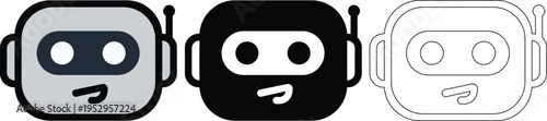 Robot Head Chat Bubble Chat-bot Artificial Intelligence Icon