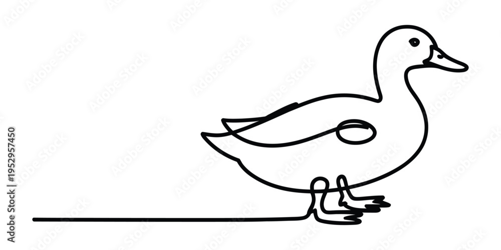 Fototapeta premium Minimalist One-Line Drawing of a Duck
