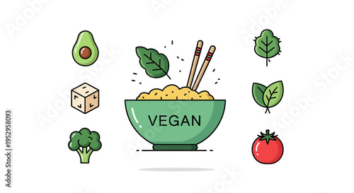 Vegan food bowl with vegetables.