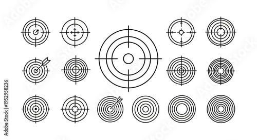 Collection of various target icons.