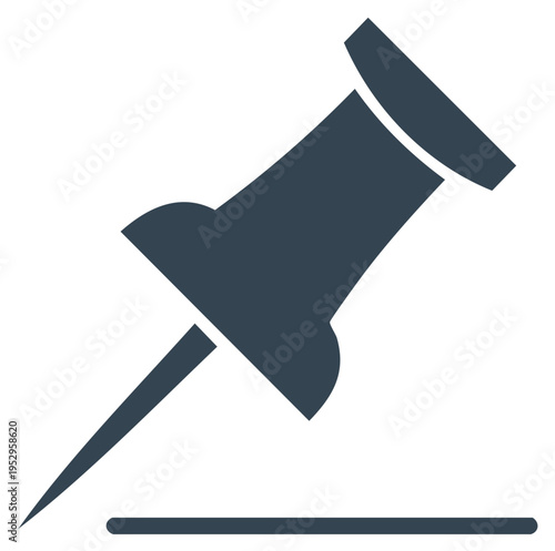 Dark blue pushpin icon simple office thumbtack symbol vector illustration