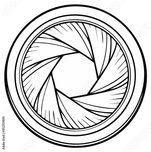 Camera aperture diaphragm blades forming an abstract shape