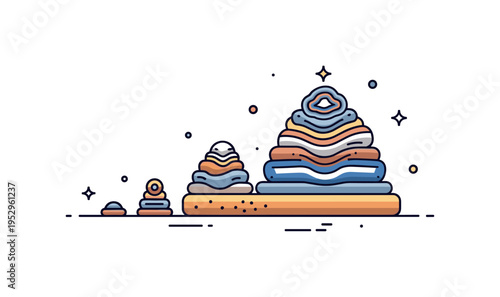 Natural agate formation process centered on layered mineral rings building outward from a small core, symbolizing gradual growth, geological transformation,