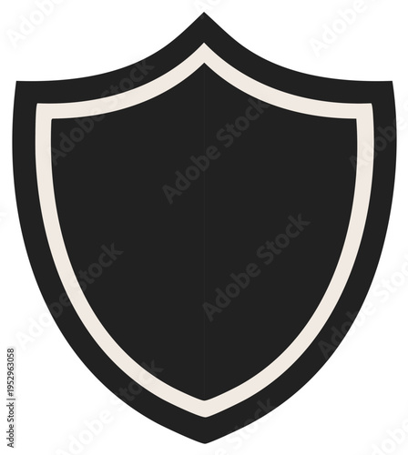 Black emblem, security and protection insignia icon shield for security purposes
