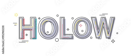 Hollow minimalist letterform concept featuring a bold outlined alphabet character with its interior fully open and emphasized by subtle inner shading. A modern