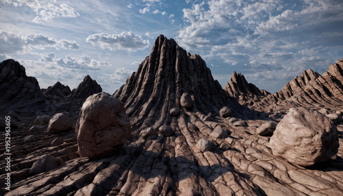 landscape with mountain. dry land