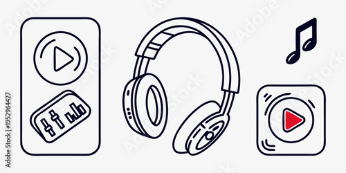 Music and playback with headphones media audio