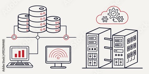Network infrastructure and data center server computer database
