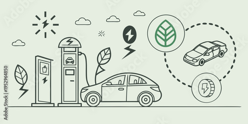 Electric car charging station eco-friendly sustainable environment