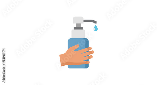 hand sanitizer bottle with hand under dispenser