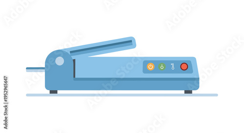 blue heat sealer machine with control panel