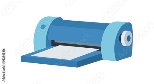 blue paper cutter with white background