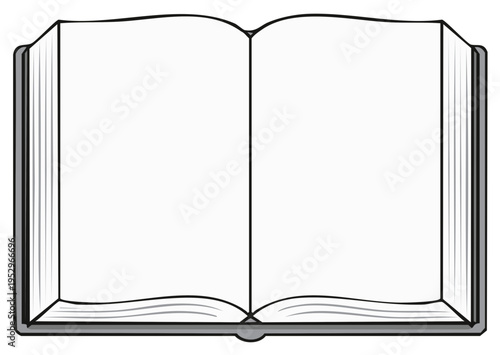Open Book Illustration Empty Pages Blank White Education Story Template Learning Reading