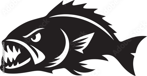 Angry Fish Vector Illustration