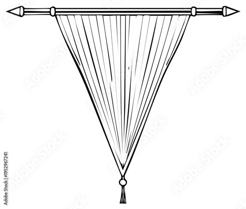 Abstract illustration of a simple pennant banner with delicate details, vector artwork