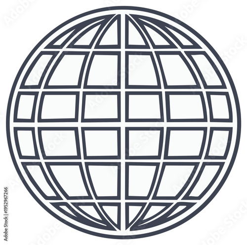 Abstract globe illustration, minimal design for global communication, international concept