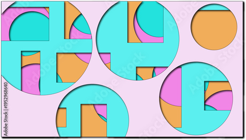 Abstract colorful geometric pattern creating modern shapes