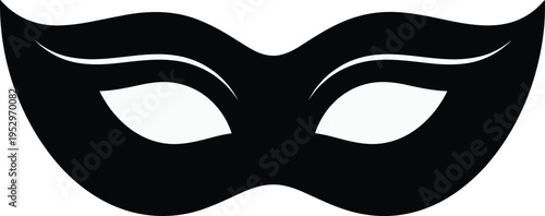Masquerade Mask Silhouette Illustration — Costume Party Mystery Disguise Theatrical Performance Carnival and Elegant Event Theme Artwork for Stock Art Success